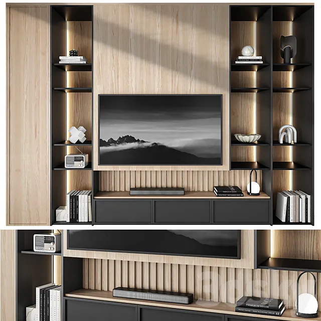 tv wall set 10 3D Model