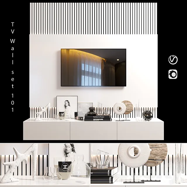 TV Wall | set 101 3D Model