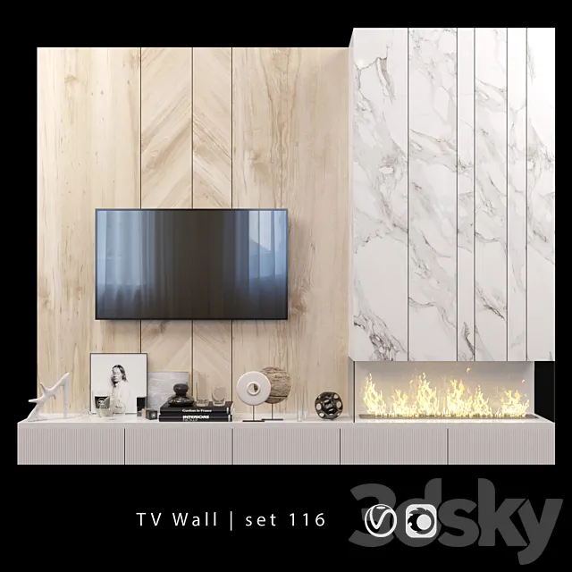 TV Wall | set 116 3D Model