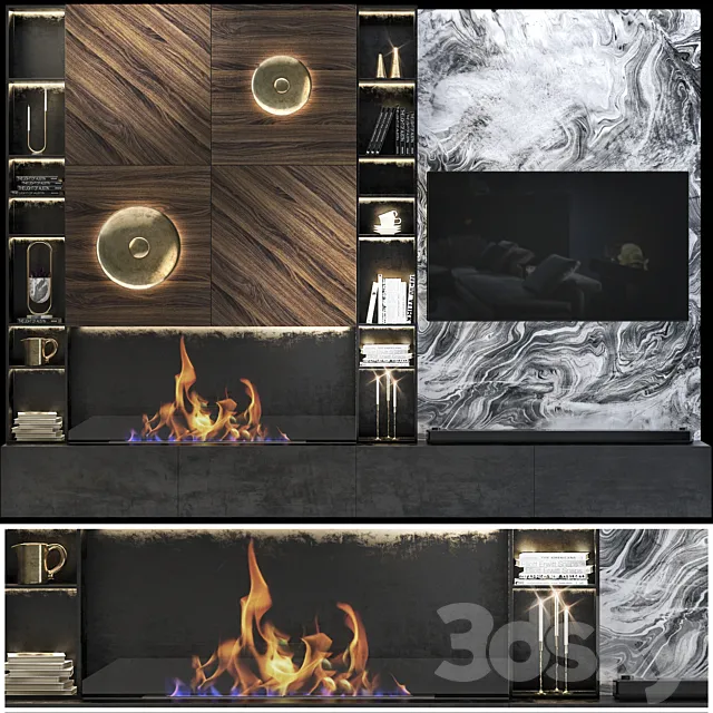 Tv wall set 12 3DModel