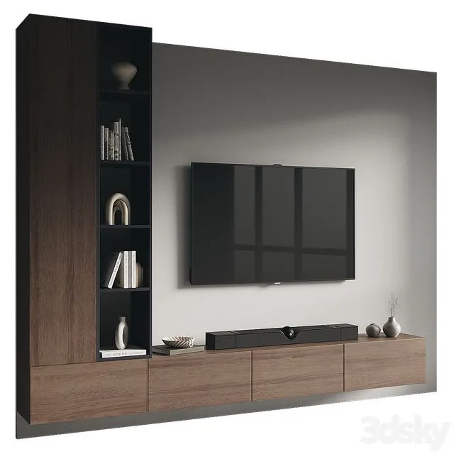 TV wall set 121 3D Model