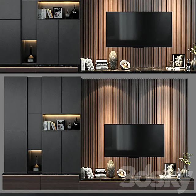 TV Wall set 138 3D Model