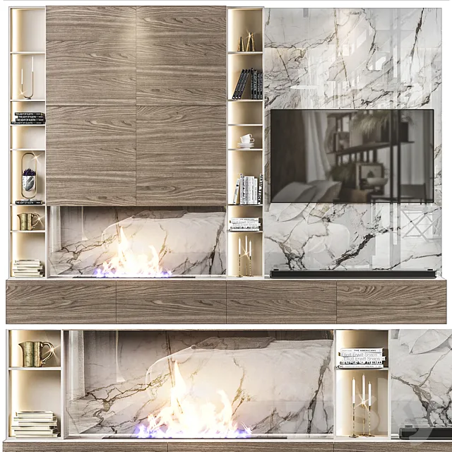 Tv wall set 14 3D Model