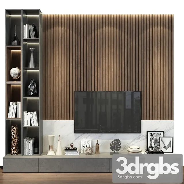TV Wall Set 181 2 3D Model Free