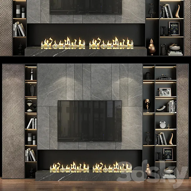TV Wall set 202 3D Model