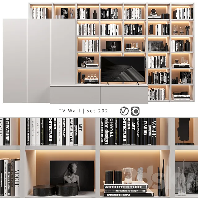 TV Wall | set 202 3D Model