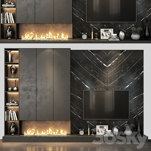 TV Wall set 203 3D Model