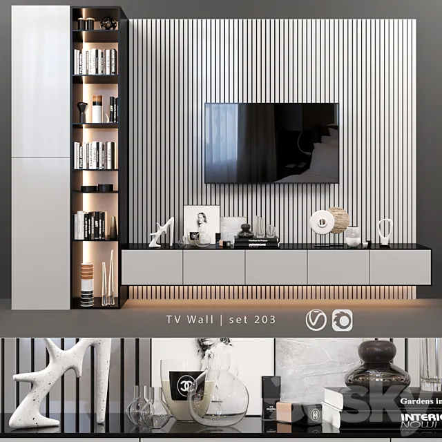TV Wall | set 203 3D Model