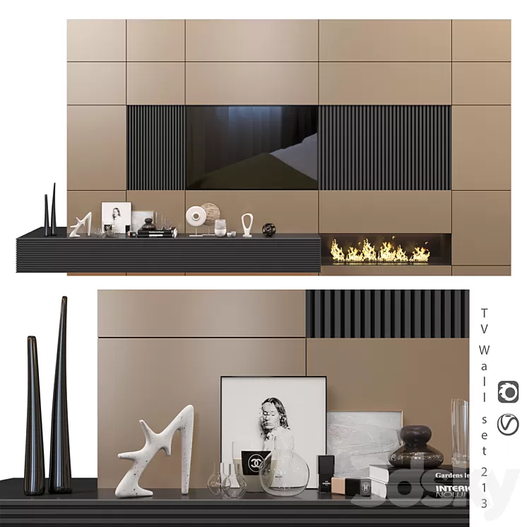 TV Wall | set 213 3D Model