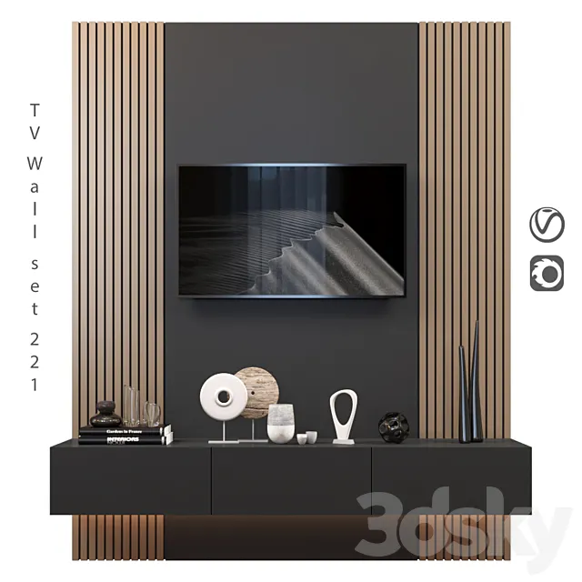 TV Wall | set 221 3D Model