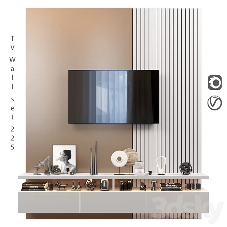 TV Wall | set 225 3D Model