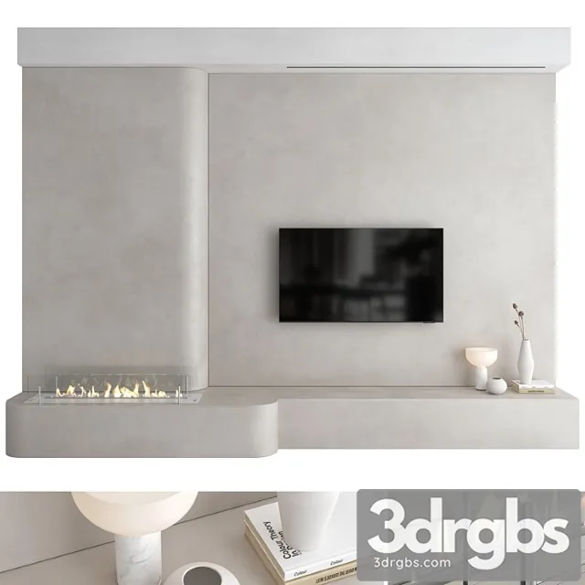 TV Wall Set 25 2 3D Model Free