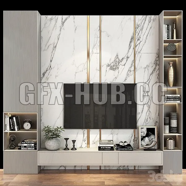 TV Wall Set 285 3D Model