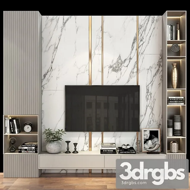 TV Wall Set 285 3D Model Free