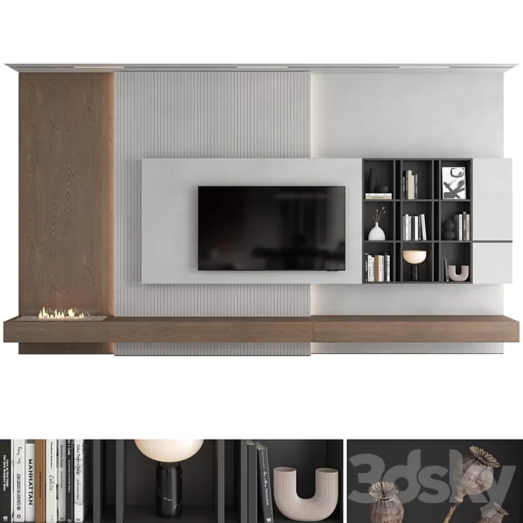 TV wall set 29 3D Model Free