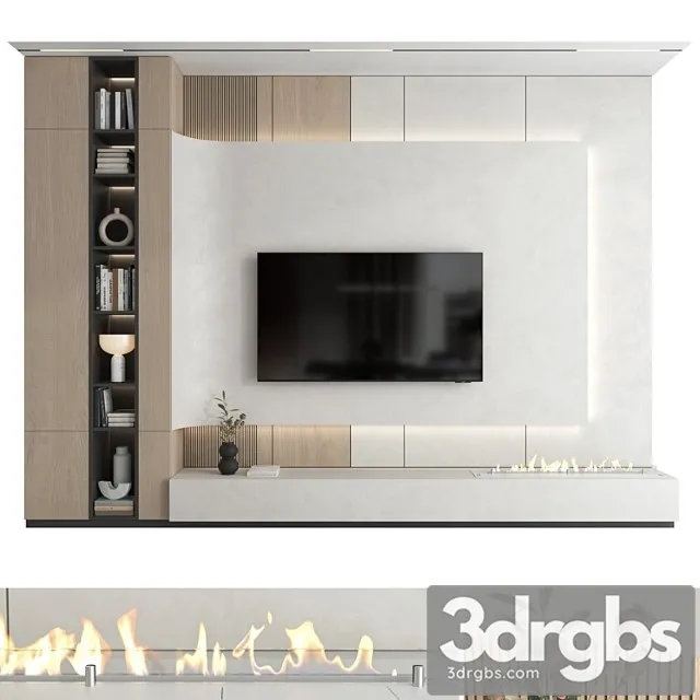 TV Wall Set 30 2 3D Model Free