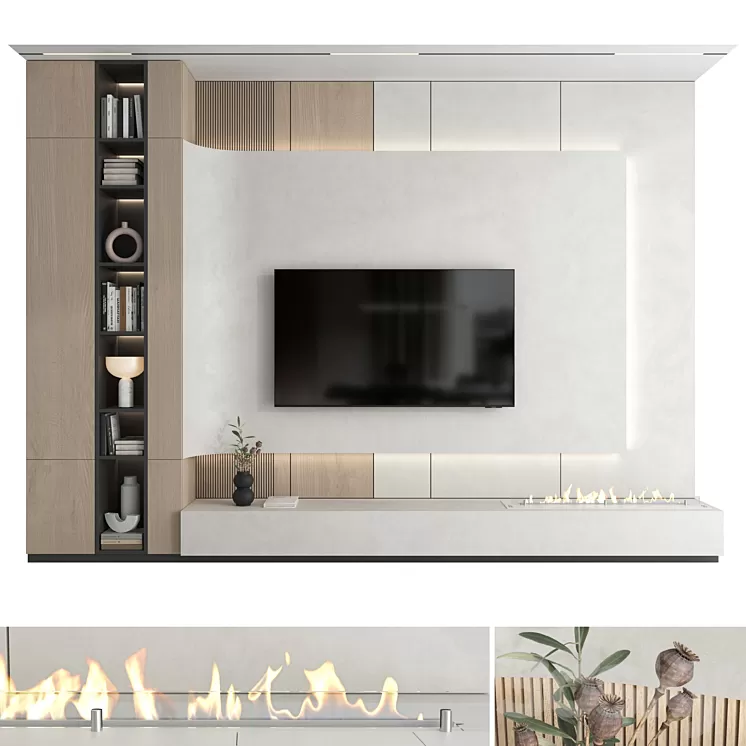 TV wall set 30 3D Model Free