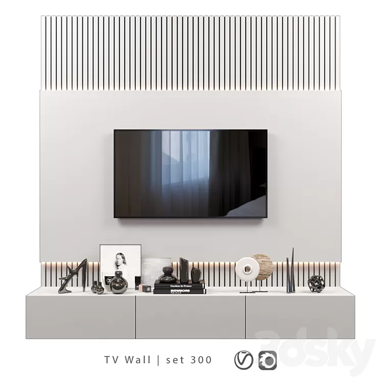 TV Wall | set 300 3D Model