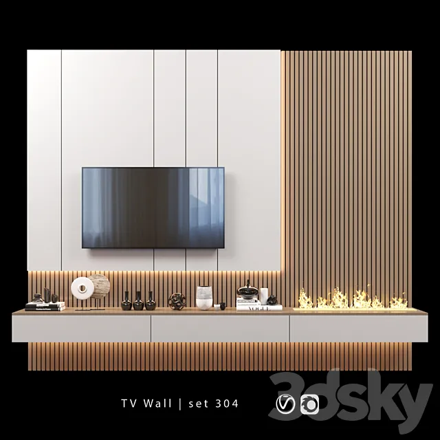 TV Wall | set 304 3D Model