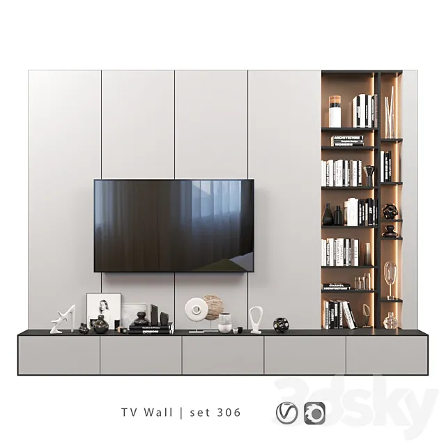 TV Wall | set 306 3D Model