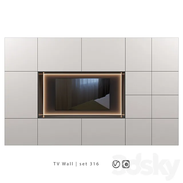 TV Wall | set 316 3D Model