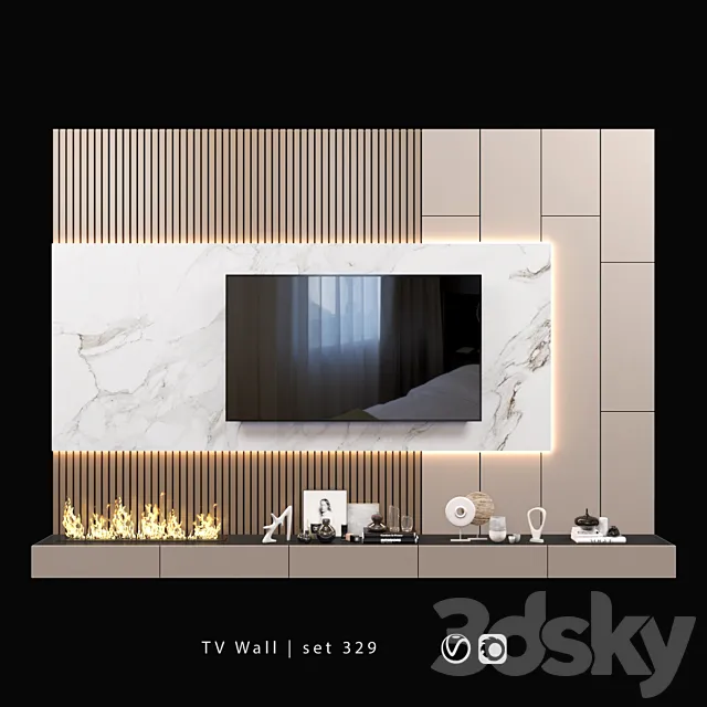 TV Wall | set 329 3D Model