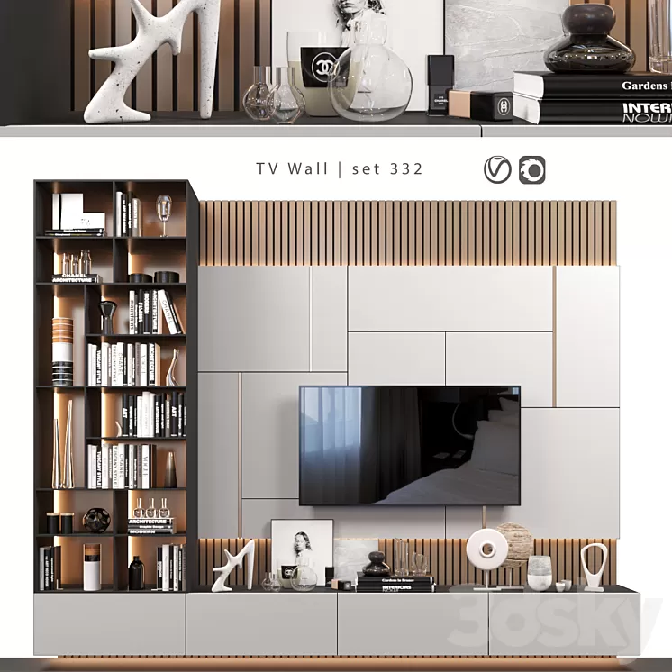 TV Wall | set 332 3D Model