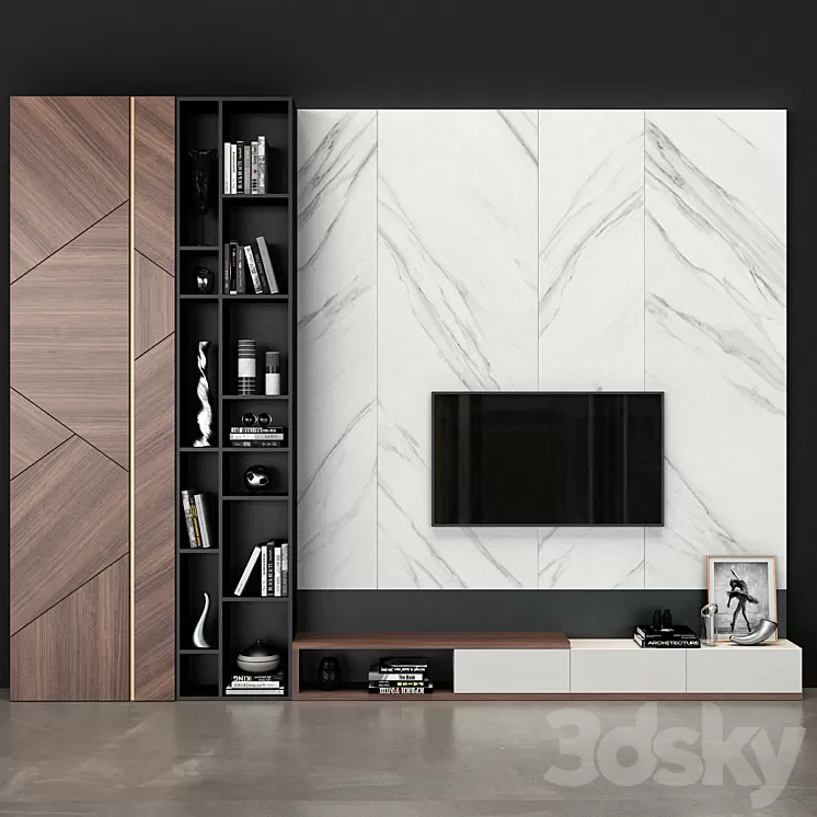 TV Wall set 46 3D Model