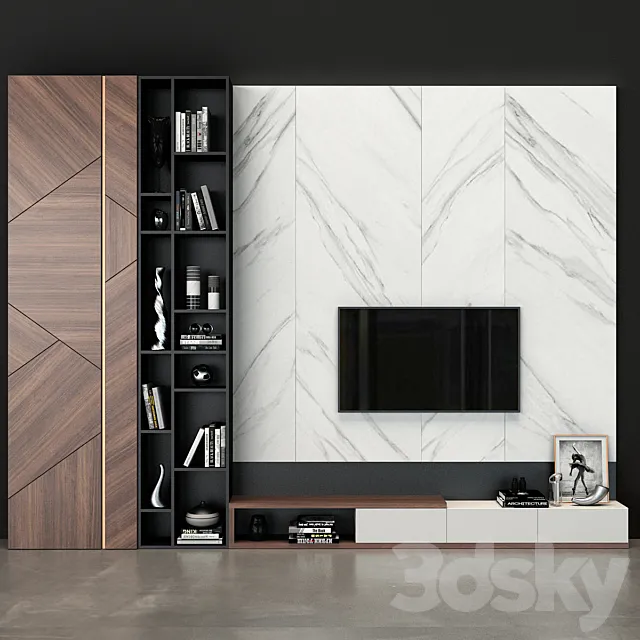 TV Wall set 46 3DModel