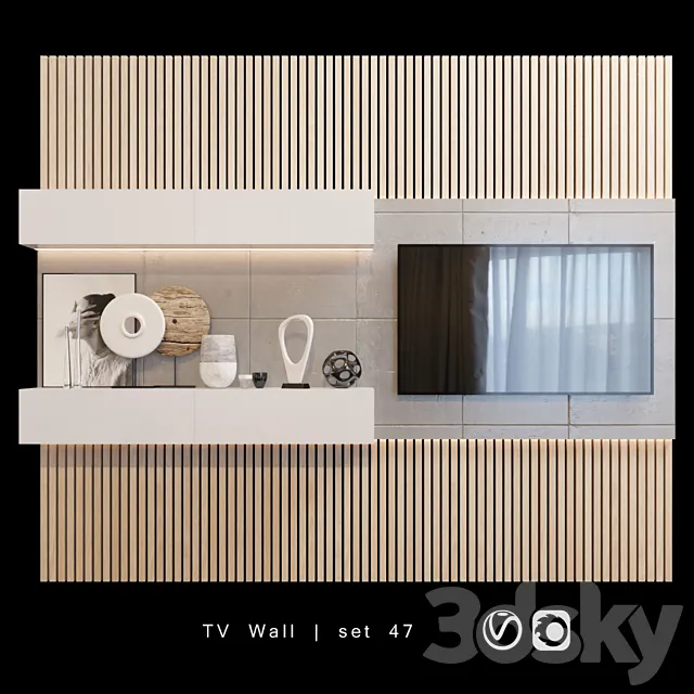 TV Wall | set 47 3D Model