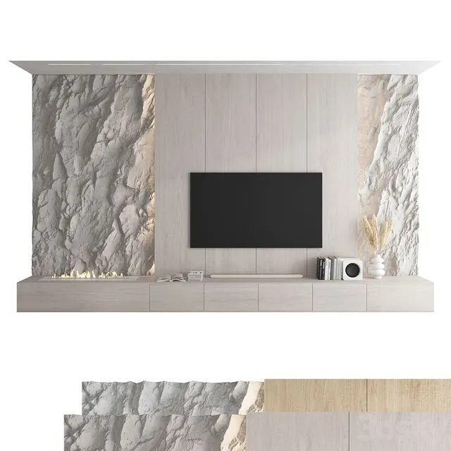 TV Wall Set 49 3D Model