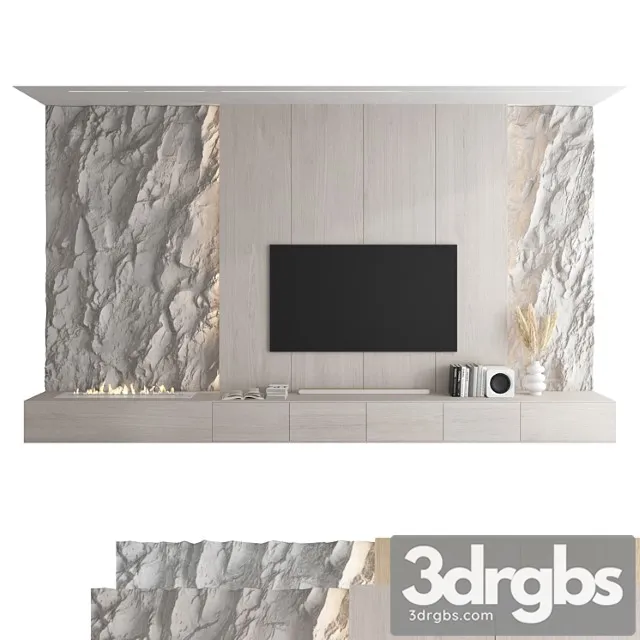 TV Wall Set 49 3D Model Free