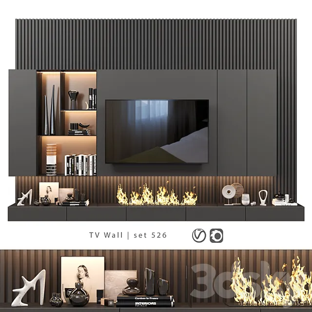 TV Wall | set 526 3D Model