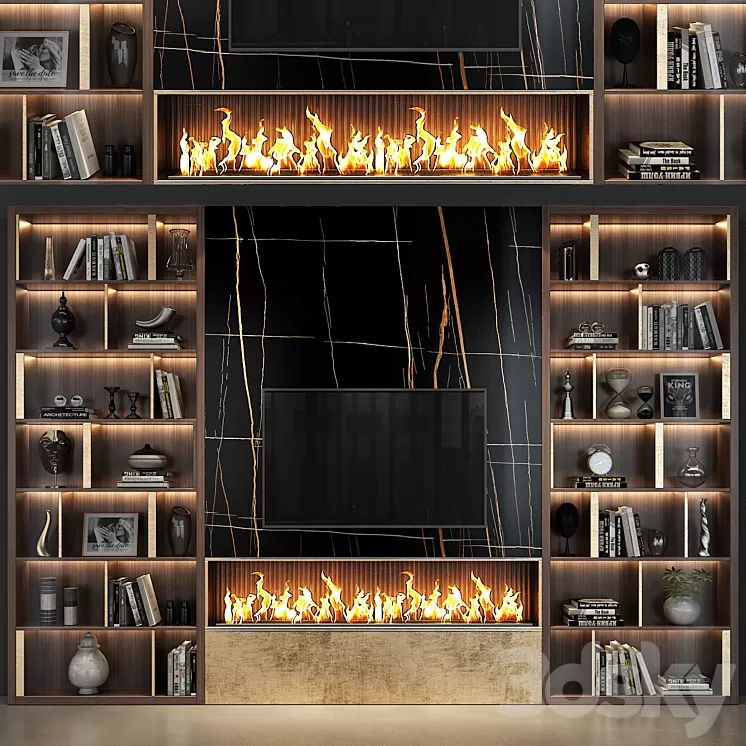 TV wall set 55 3D Model