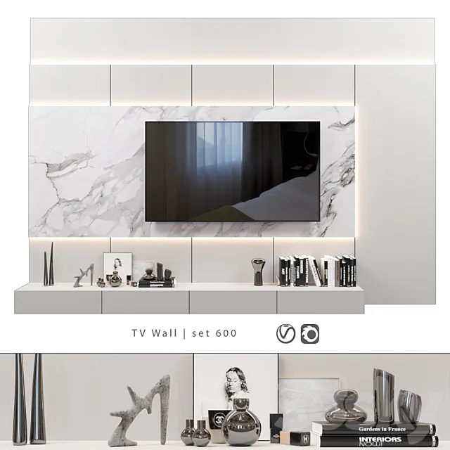 TV Wall | set 600 3D Model