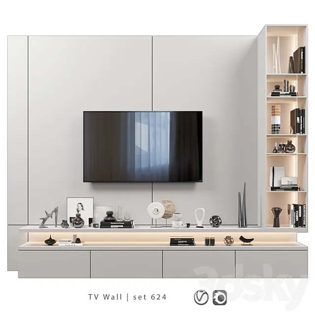 TV Wall | set 624 3D Model