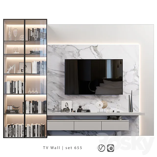 TV Wall | set 655 3D Model
