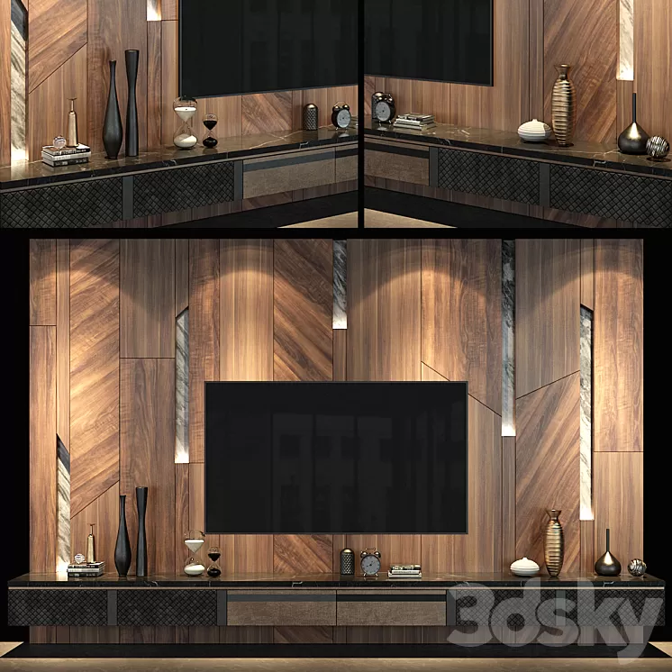 TV Wall set 69 3D Model