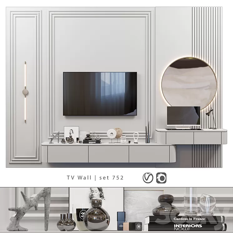 TV Wall | set 752 3D Model Free