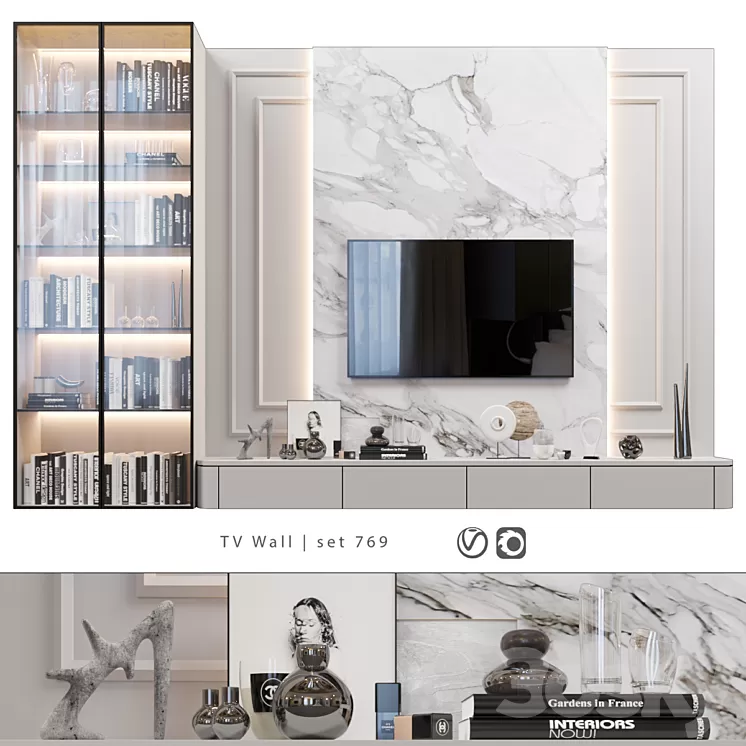 TV Wall | set 769 3D Model Free