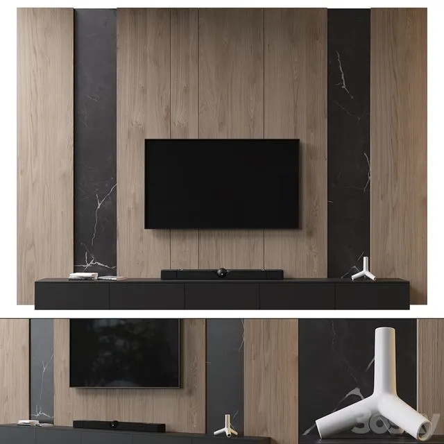 TV Wall set 812 3D Model
