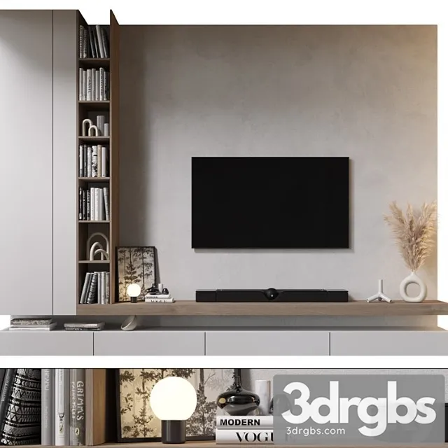 TV Wall Set 818 3D Model Free
