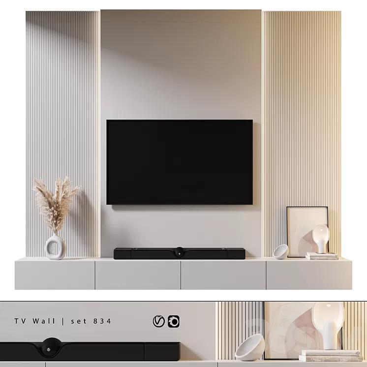 TV Wall | set 834 3D Model Free