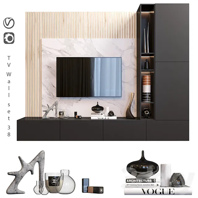 TV Wall | set 85 3D Model