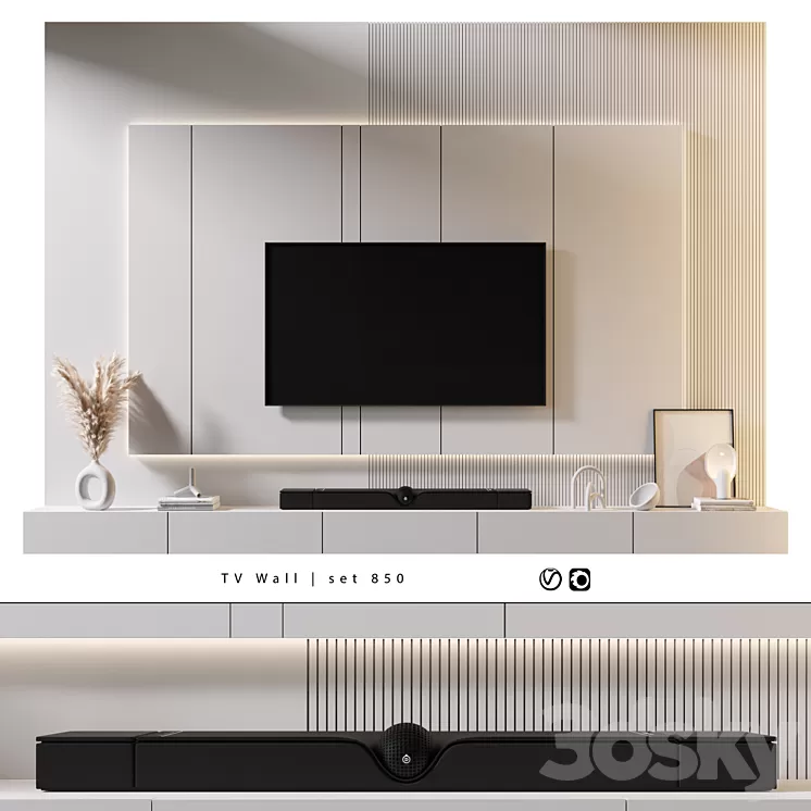 TV Wall | set 850 3D Model Free