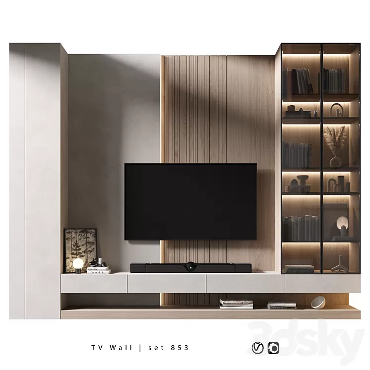 TV Wall | set 853 3D Model Free
