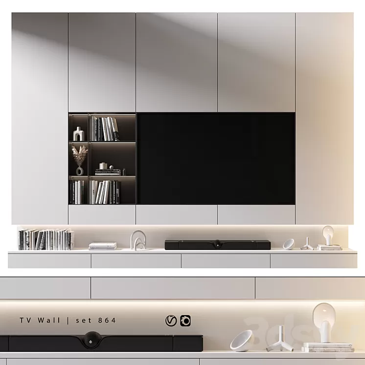 TV Wall | set 864 3D Model Free