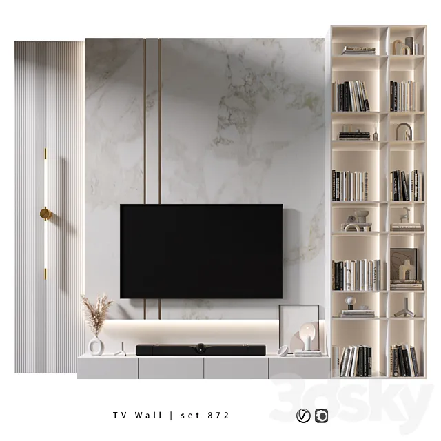 TV Wall | set 872 3D Model