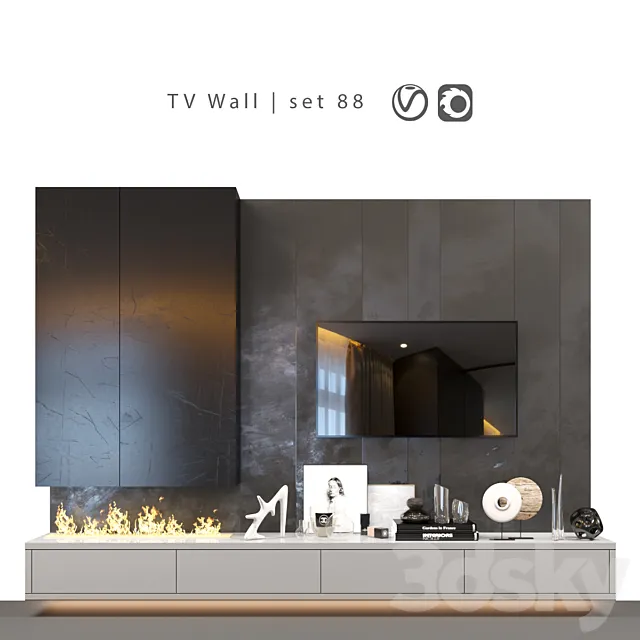 TV Wall | set 88 3DModel