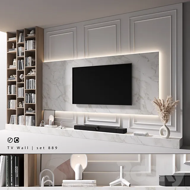 TV Wall | set 889 3D Model